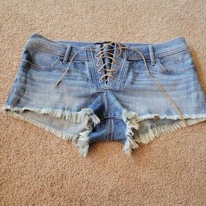 Hollister Lace Up Jean Shorts